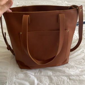 Portland leather goods crossbody tote